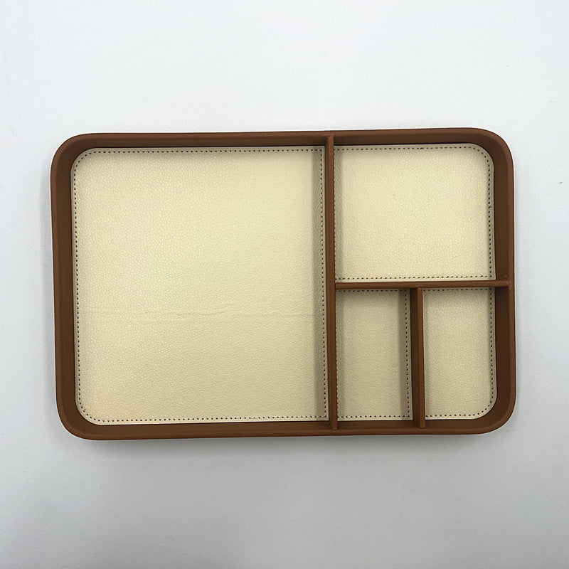 Leather Valet Tray Organizer - Minimalist Desk & Bedside Storage
