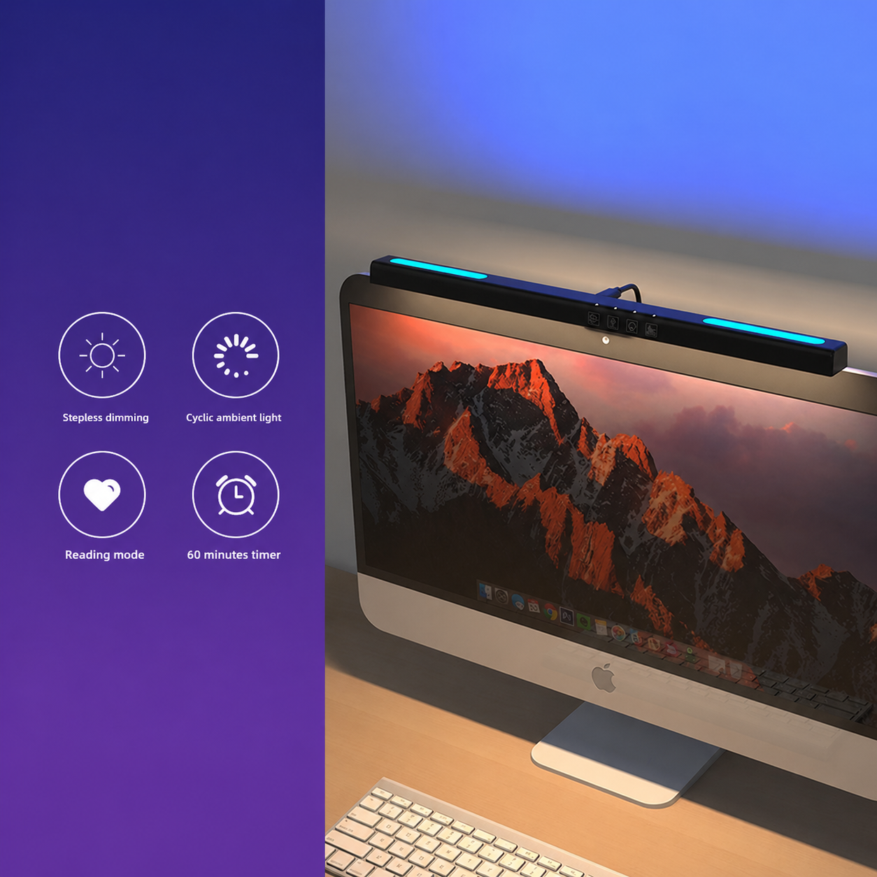 Adjustable LED Monitor Light with Remote Control