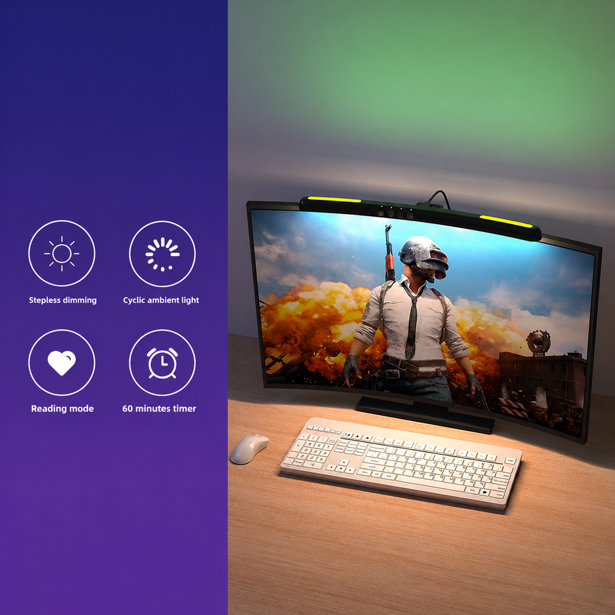 Adjustable LED Monitor Light with Remote Control